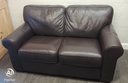Good quality two seater leather brown sofa