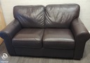 Good quality two seater leather brown sofa