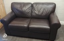 Good quality two seater leather brown sofa