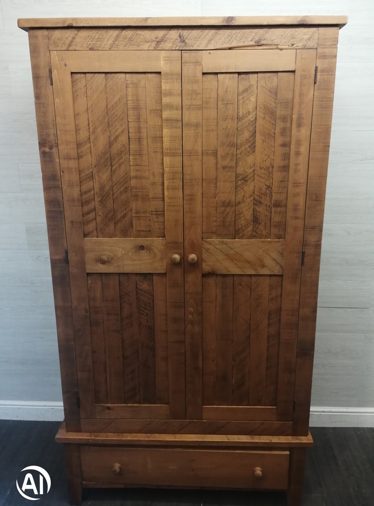 rustic pine double wardrobe