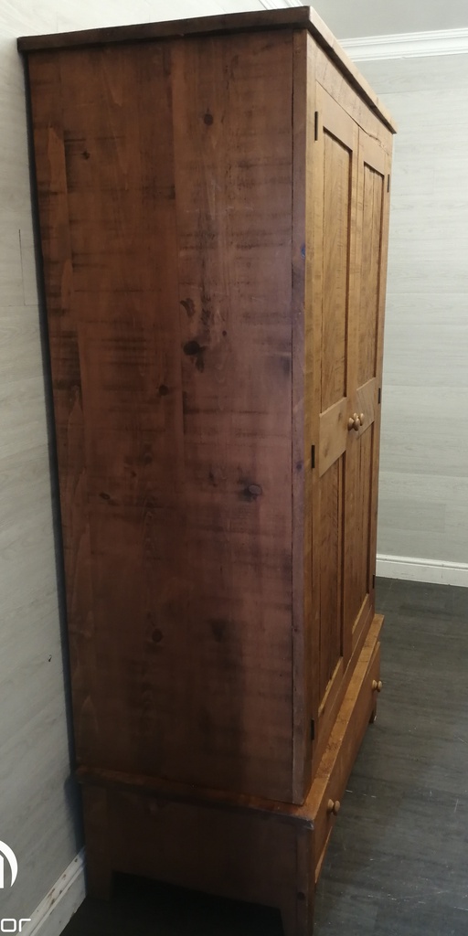rustic pine double wardrobe