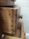 Three drawer rustic pine bedside chest