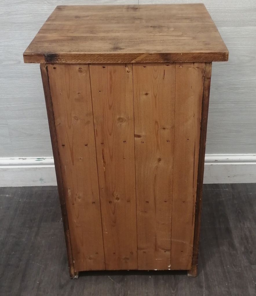Three drawer rustic pine bedside chest