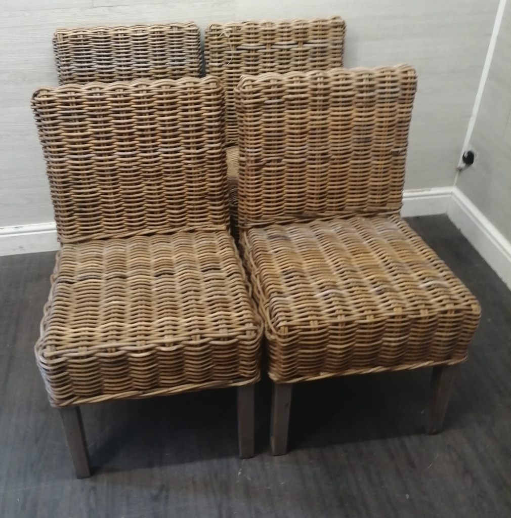 Four x Wicker Dining Chairs
