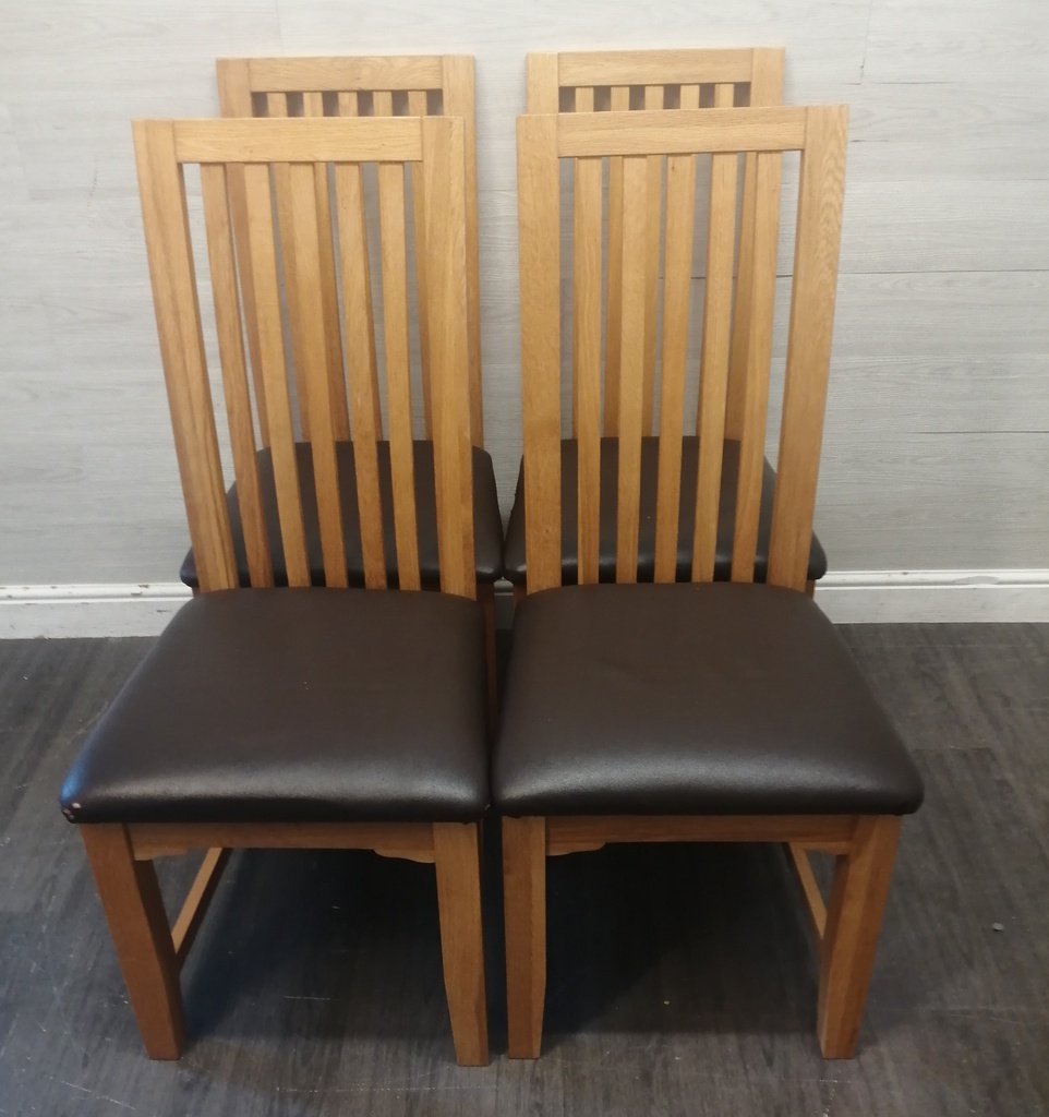 4 X OAK DINING CHAIRS