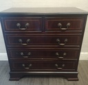 Lovely neat repro mahogany chest of five drawers