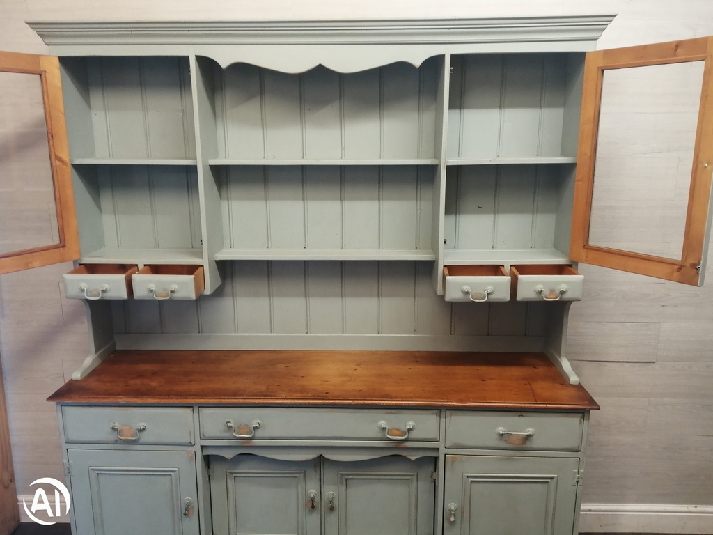 GREAT LARGE  PAINTED PINE DRESSER