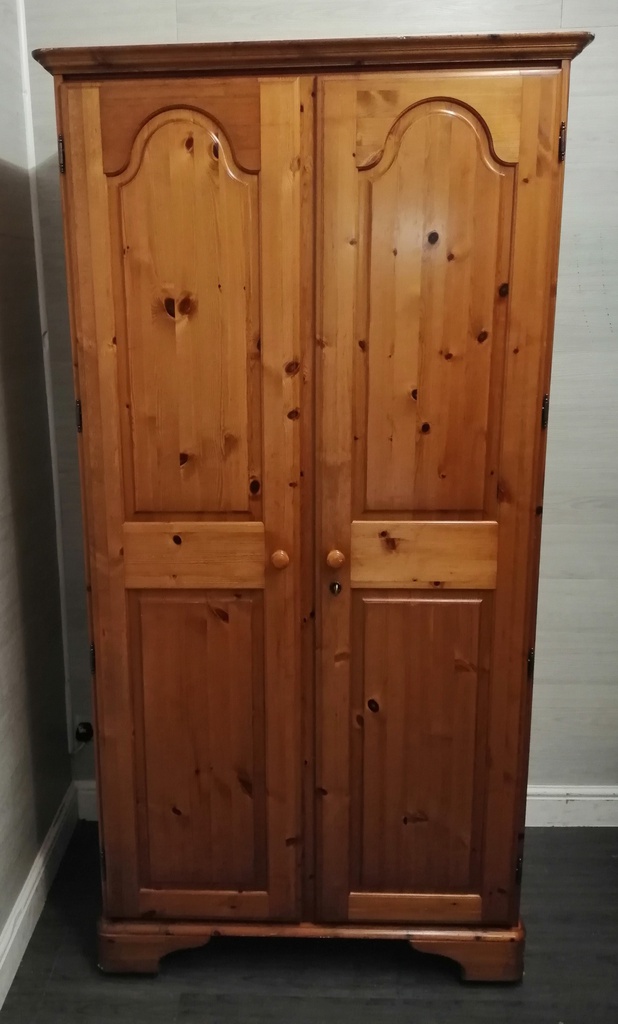 DUCAL Pine Double Wardrobe with Drawer