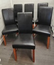6 x  Brown Leather Style Dining Chairs