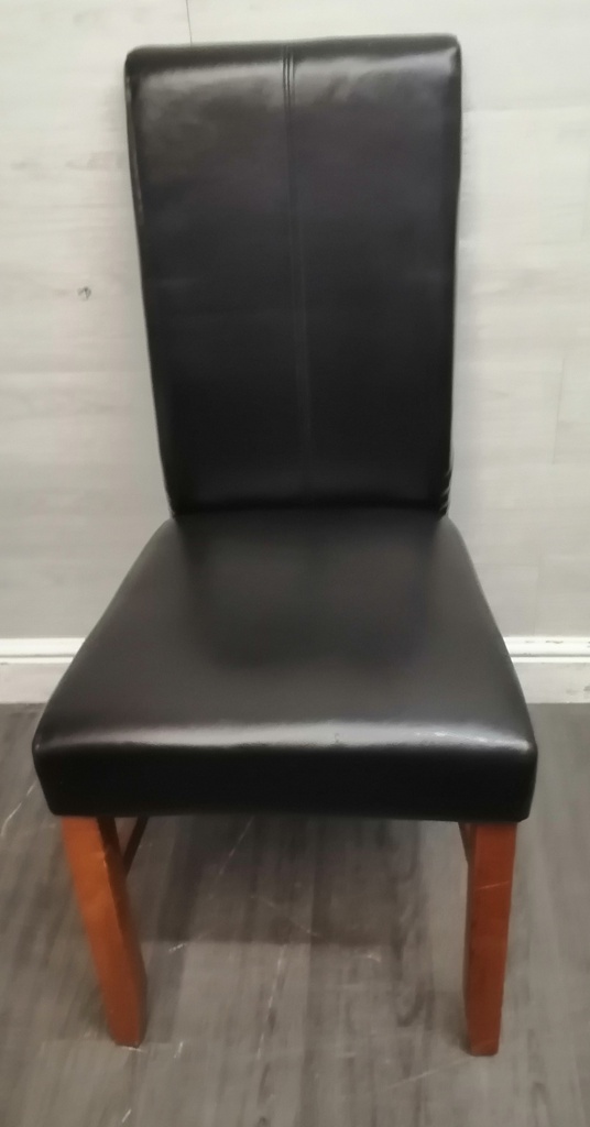 6 x  Brown Leather Style Dining Chairs