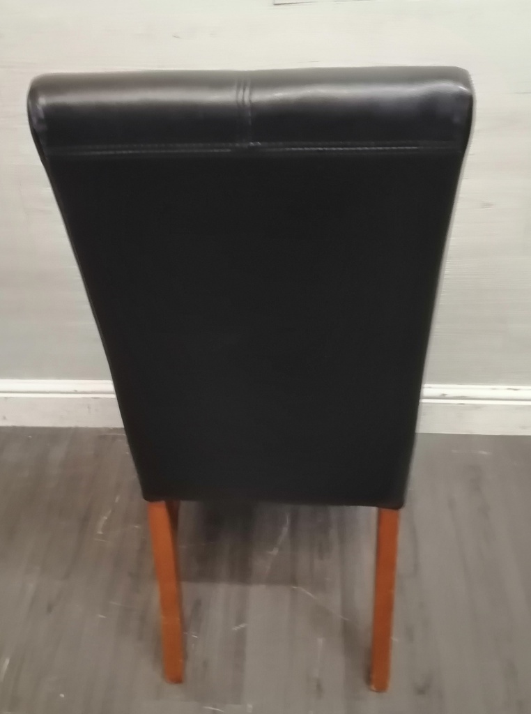 6 x  Brown Leather Style Dining Chairs