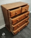 Solid pine five drawer chest