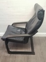 IKEA ‘POÄNG’ black leather armchair