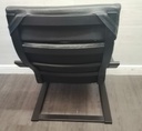 IKEA ‘POÄNG’ black leather armchair