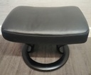 STRESSLESS Black Leather Footstool