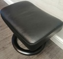 STRESSLESS Black Leather Footstool