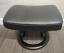 STRESSLESS Black Leather Footstool