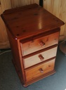 Quality solid pine three drawer bedside chest