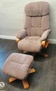 Swivel/Reliner Armchair And Stool Set