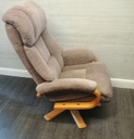 Swivel/Reliner Armchair And Stool Set