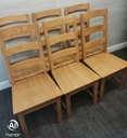 SET OF SIX LADDER BACK DINING CHAIRS
