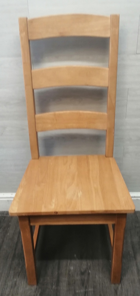 SET OF SIX LADDER BACK DINING CHAIRS