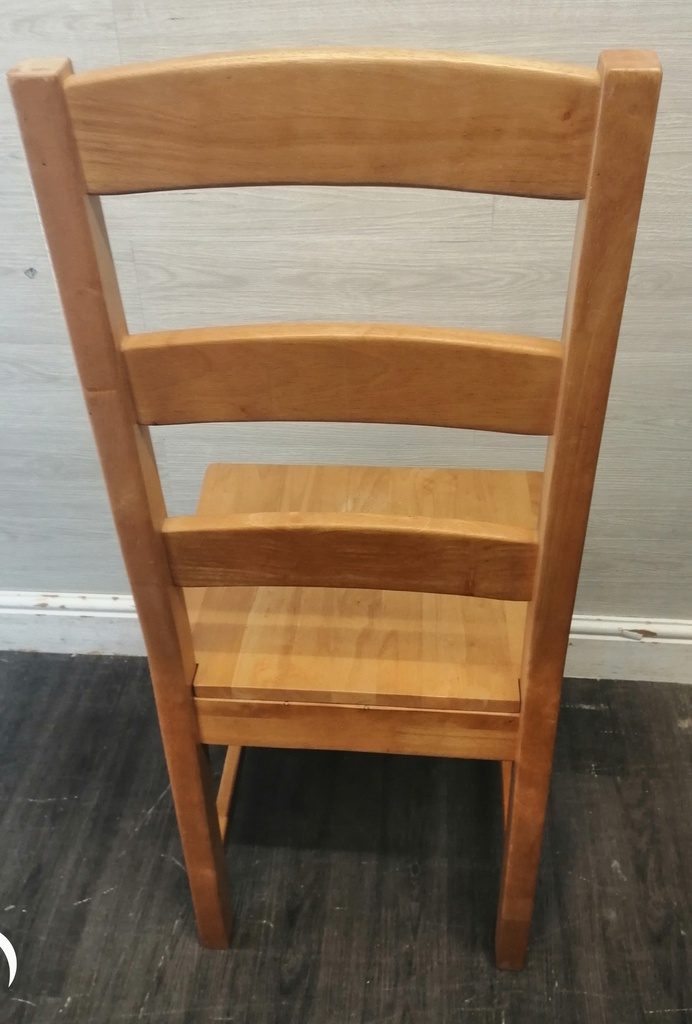 SET OF SIX LADDER BACK DINING CHAIRS