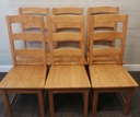 SET OF SIX LADDER BACK DINING CHAIRS