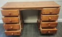 Pine Eight Drawer Dressing Table / Desk