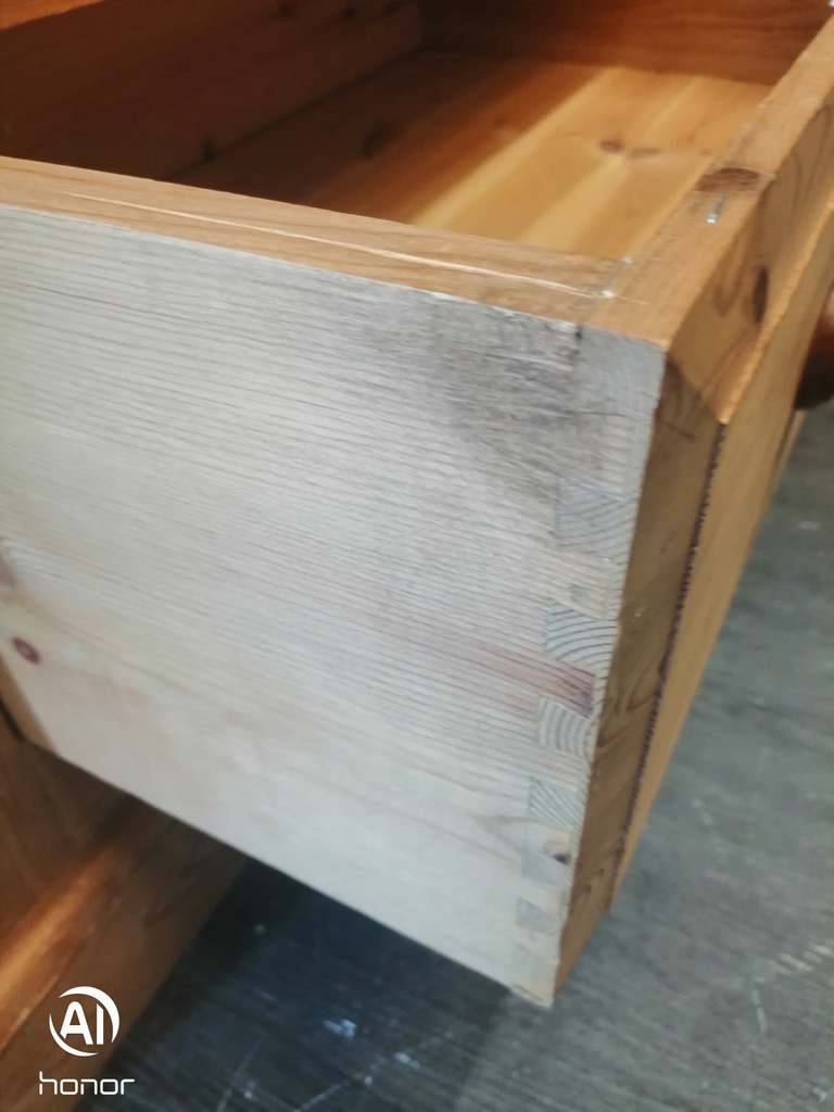 Solid double pine wardrobe with drawer