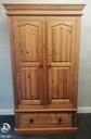 Solid double pine wardrobe with drawer