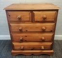Solid pine five drawer chest