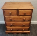 Solid pine five drawer chest
