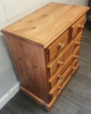 Solid pine five drawer chest