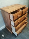 Solid pine five drawer chest