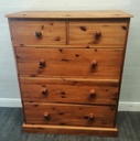 Large Solid Pine Five Drawer Chest