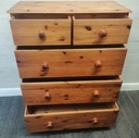 Large Solid Pine Five Drawer Chest