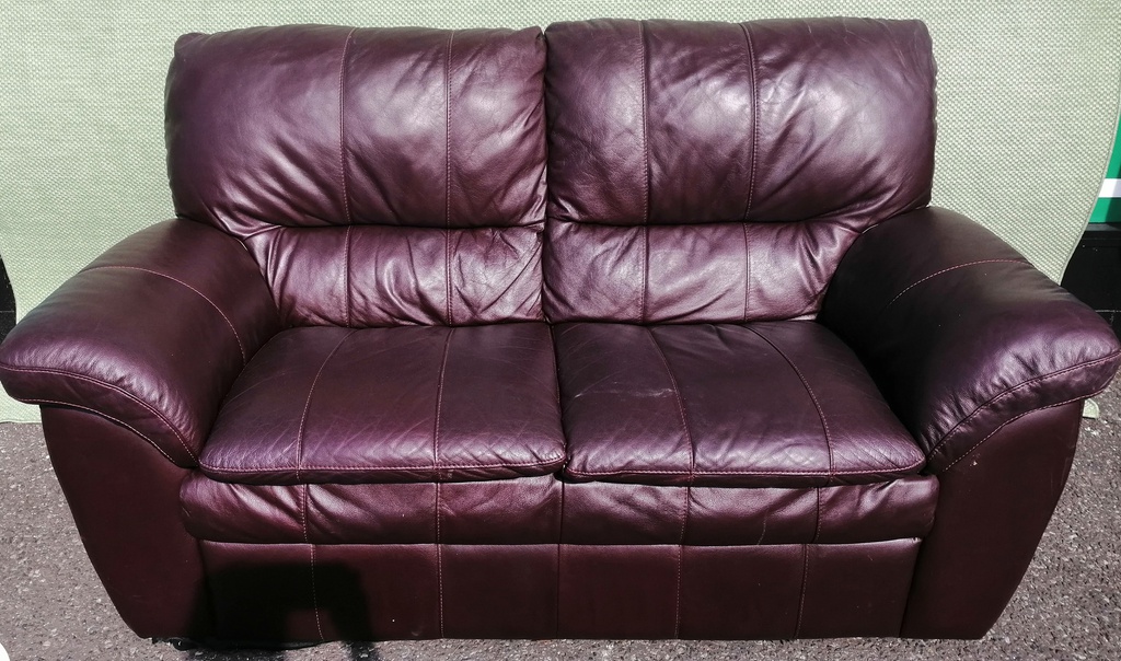 Leather two seater sofa