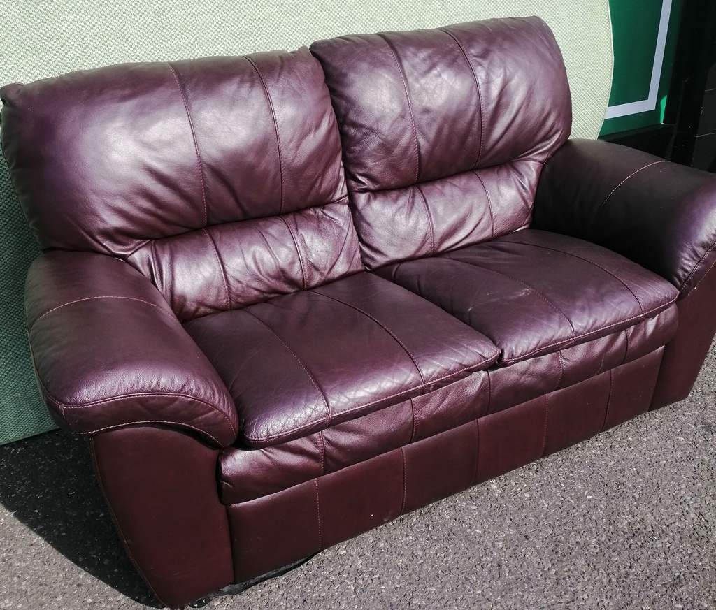 Leather two seater sofa