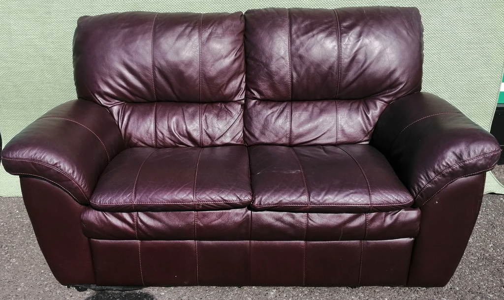 Leather two seater sofa