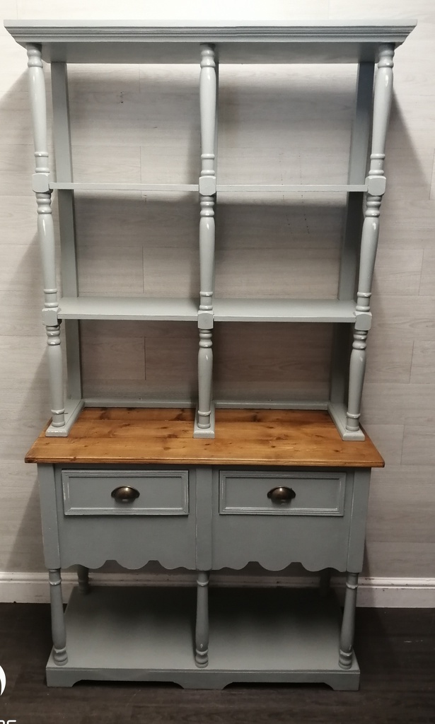 Painted open shelf dresser sideboard