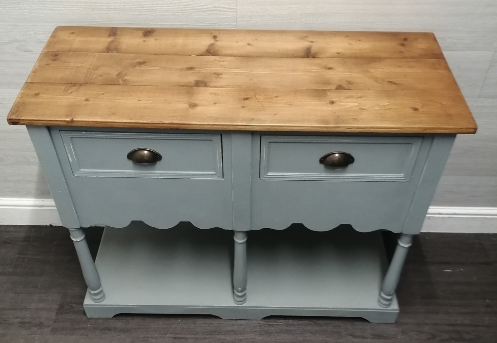 Painted open shelf dresser sideboard