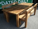 7ft QUALITY RUSTIC SOLID PINE PLANK TOP DINING TABLE