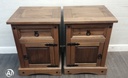 Pair of large mexican pine bedsides