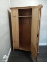 OLD PINE WARDROBE WITH MIRROR