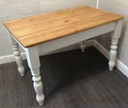 4ft Pine Dining Table With painted White Shabby Chic Legs