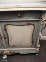 French Style Antique Marble Top Painted Sideboard
