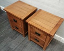 PAIR  OF PINE BEDSIDES