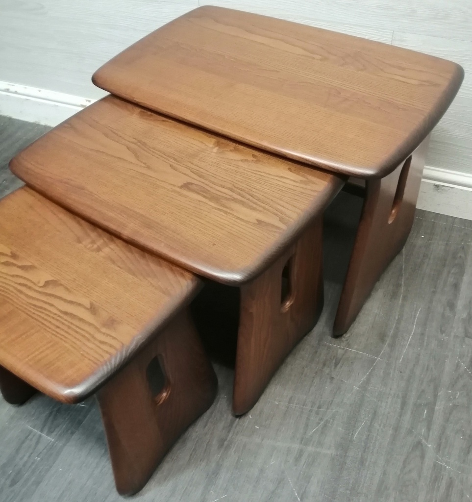 Quality Modern Ercol Nest of Three Tables
