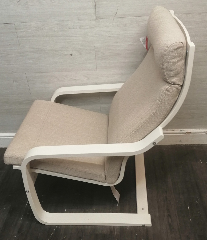 IKEA ‘POÄNG’ BEIGE FABRIC ARMCHAIR